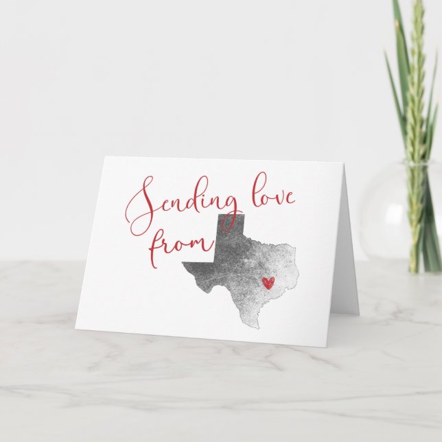 Cartes Pour Fêtes Annuelles Envoi d'amour du Texas - Saint Valentin (Devant)