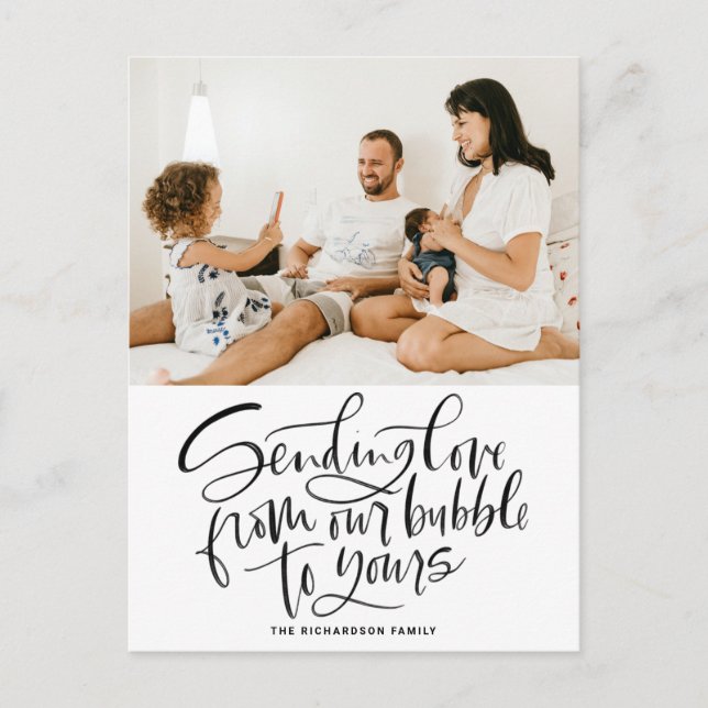 Cartes Pour Fêtes Annuelles Envoi d'amour noir de notre bulle à la vôtre Photo (Devant)