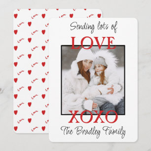 Cartes Pour Fêtes Annuelles Envoi de beaucoup d'amour Xoxo Portrait personnali