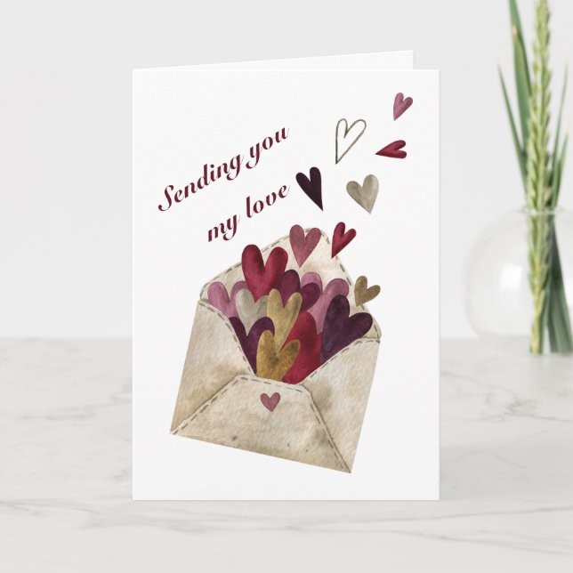 Cartes Pour Fêtes Annuelles Envoi de mon amour Joyeuse Saint-Valentin (Devant)