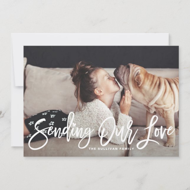 Cartes Pour Fêtes Annuelles Envoi de notre main d'amour Lettré Saint-Valentin  (Devant)