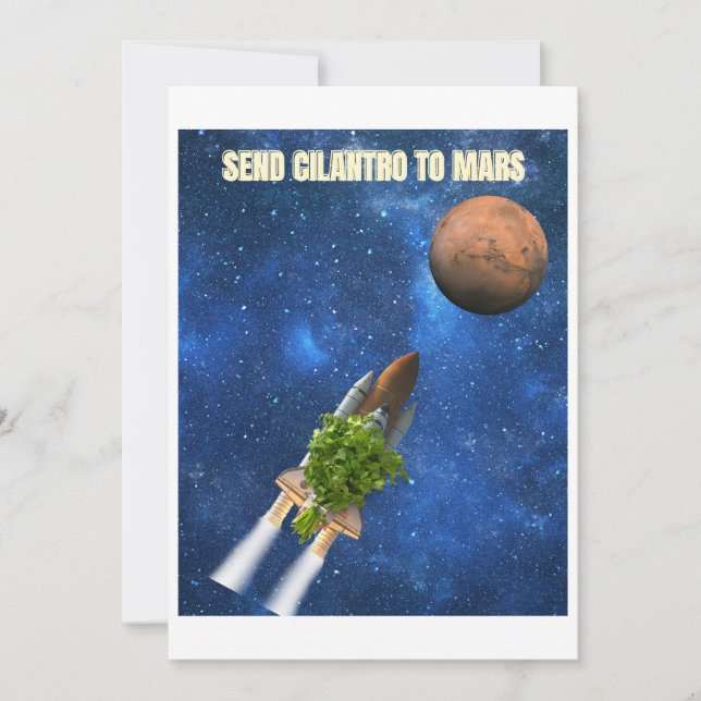 Cartes Pour Fêtes Annuelles Envoyer Cilantro à Mars - Drôle Anti-Cilantro (Devant)