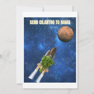 Cartes Pour Fêtes Annuelles Envoyer Cilantro à Mars - Drôle Anti-Cilantro