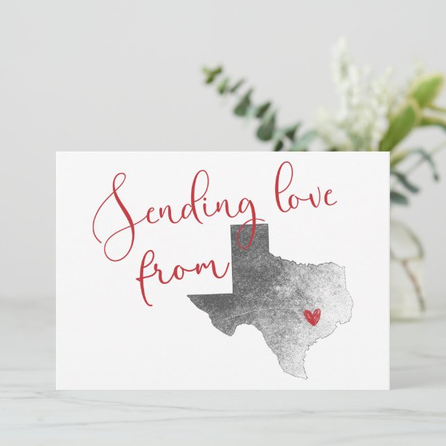Cartes Pour Fêtes Annuelles Envoyer de l'amour du Texas - Saint-Valentin (Debout devant)