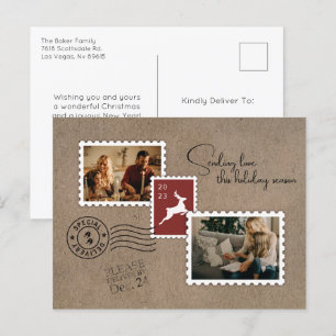 Cartes Pour Fêtes Annuelles Envoyer l'amour deux photos