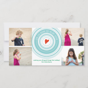 Cartes Pour Fêtes Annuelles Envoyez de l'amour autour x4