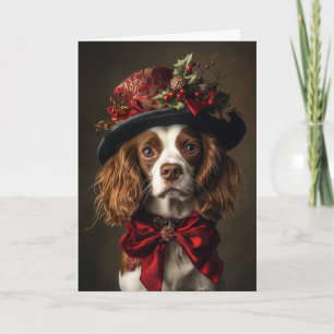 Cartes Pour Fêtes Annuelles Épagneul breton Noël Victorien Chien