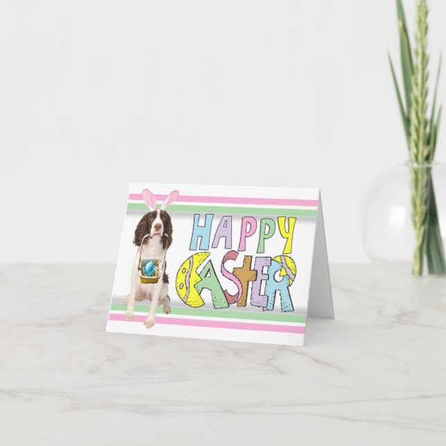 Cartes Pour Fêtes Annuelles Épagneul de springer anglais de Pâques (Devant)
