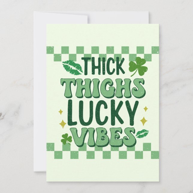 Cartes Pour Fêtes Annuelles Épais cuisses Lucky Vibes St. Patrick's Day (Devant)