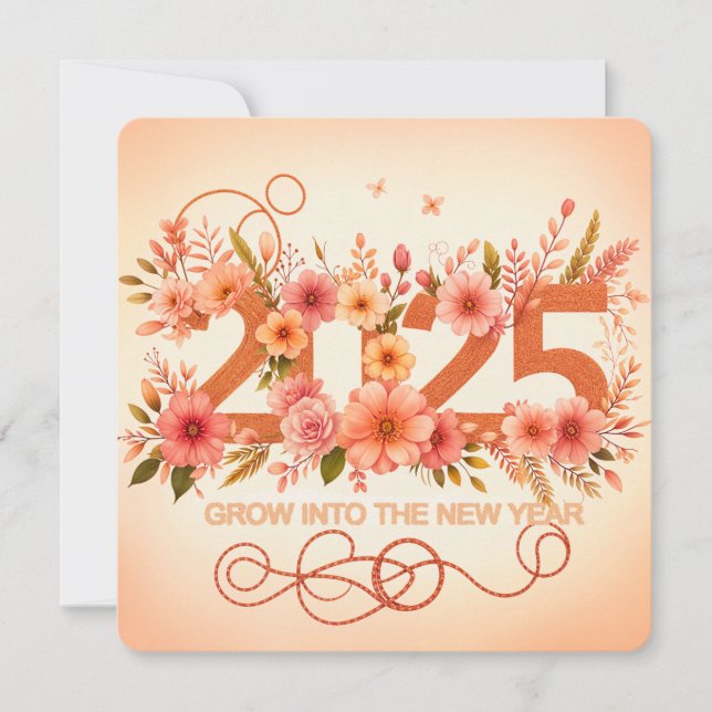 Cartes Pour Fêtes Annuelles Épanouissez-vous dans la nouvelle année (Devant)