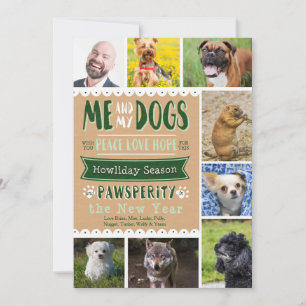 Cartes Pour Fêtes Annuelles EPIC Me and My Dogs 5x7 Christmas Card (8 photos)