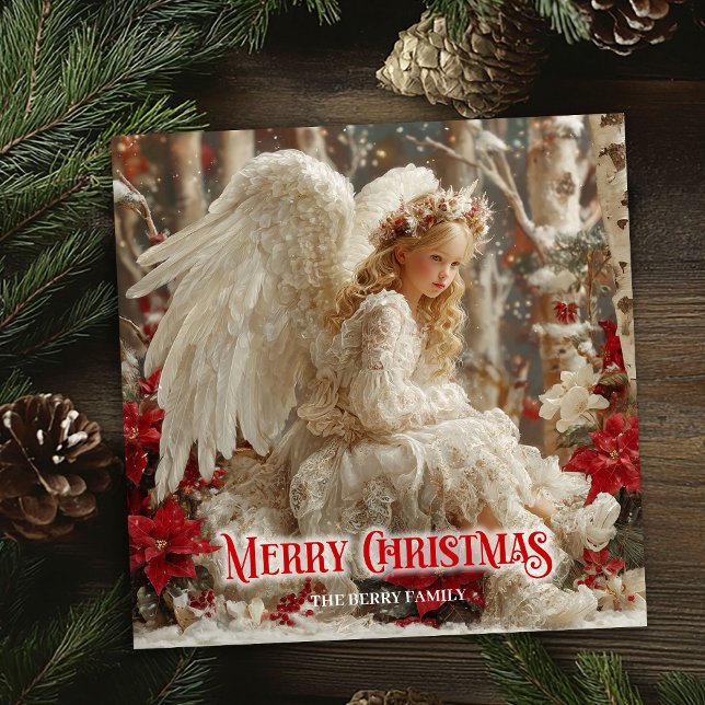 Cartes Pour Fêtes Annuelles Epic Victorian angel red and gold fantasy greeting (Epic Victorian angel red and gold fantasy greeting card

)