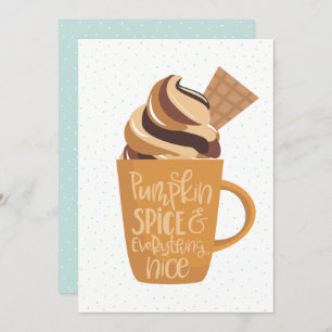 Cartes Pour Fêtes Annuelles Épice citrouille & Tout Nice Latte Thanksgiving