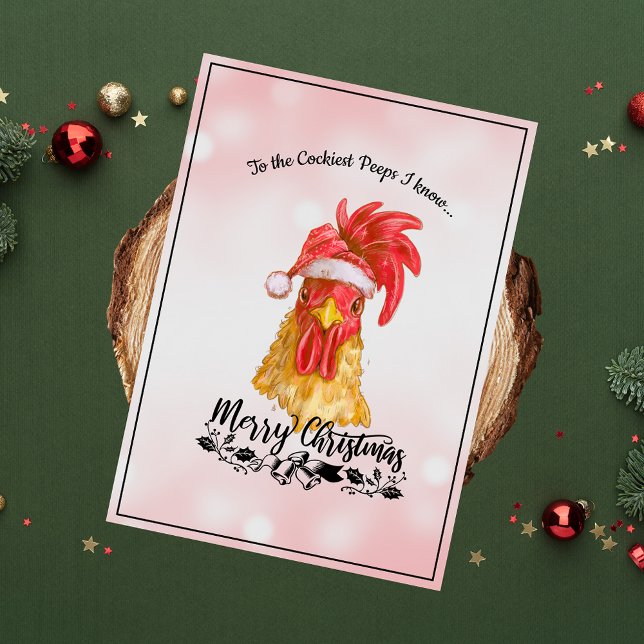 Cartes Pour Fêtes Annuelles Épicé drôle poulet Joyeux Noël (Créateur téléchargé)