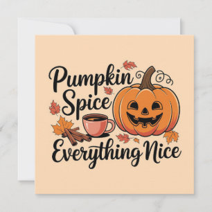 Cartes Pour Fêtes Annuelles "Épices Citrouilles & Tout Nice" Graphique d'autom