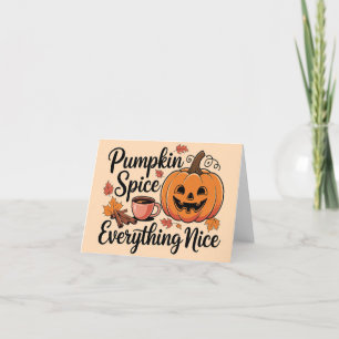 Cartes Pour Fêtes Annuelles "Épices Citrouilles & Tout Nice" Graphique d'autom