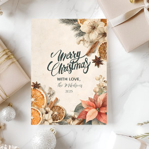 Cartes Pour Fêtes Annuelles Épices Rustiques d'Hiver Joyeux Noël