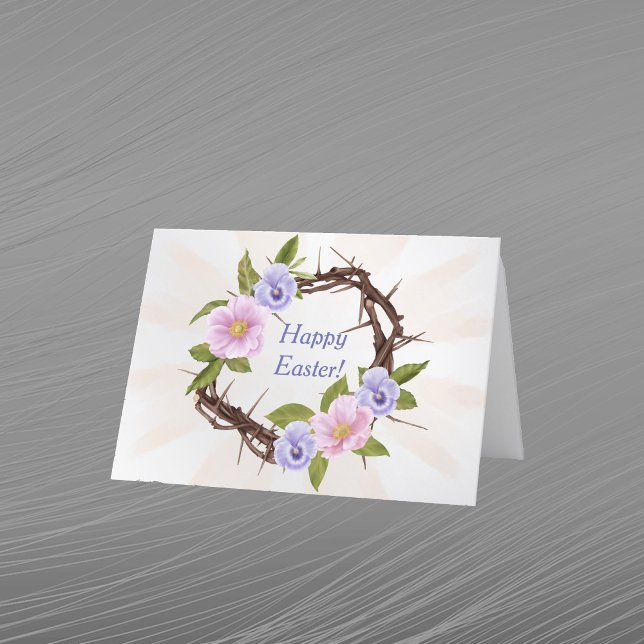 Cartes Pour Fêtes Annuelles Épines florales rose Pâques (Créateur téléchargé)