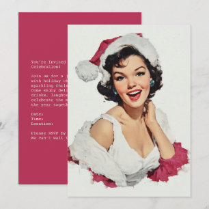 Cartes Pour Fêtes Annuelles Épinglette Rétro de Noël Souriant