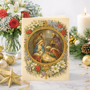 Cartes Pour Fêtes Annuelles Épiphanie religieuse Prière des Trois Rois Jésus