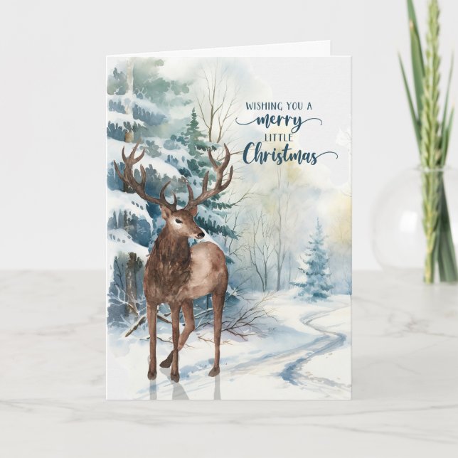 Cartes Pour Fêtes Annuelles Epiphany salutations Reindee Joyeux Petit Noël (Devant)