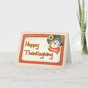 Cartes Pour Fêtes Annuelles Épouvantail de thanksgiving