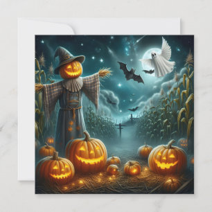 Cartes Pour Fêtes Annuelles Épouvantail d'Halloween
