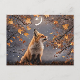 Cartes Pour Fêtes Annuelles Équinoxe d'automne Fantastique Renard et Lune