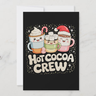 Cartes Pour Fêtes Annuelles Équipage de chocolat chaud de Noël Fête de famille