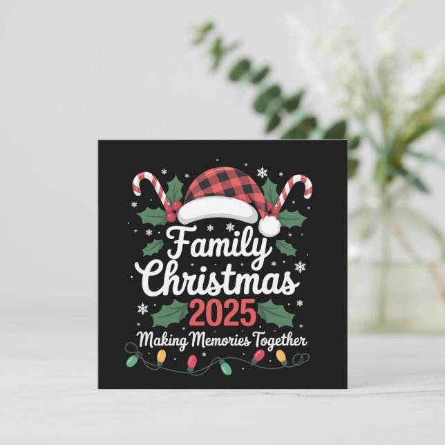 Cartes Pour Fêtes Annuelles Équipage de Noël en famille 2025 Groupe de vêtemen (Debout devant)