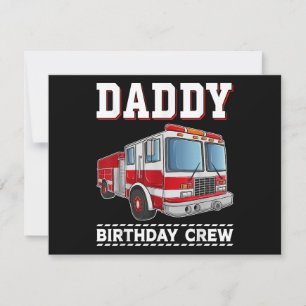 Cartes Pour Fêtes Annuelles Équipe d'anniversaire de papa camion de pompiers t