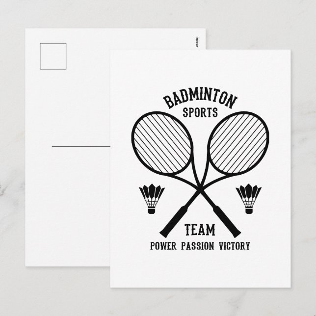 Cartes Pour Fêtes Annuelles Équipe de badminton (Devant / Derrière)