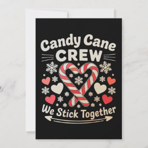 Cartes Pour Fêtes Annuelles Équipe de bonbons en canne Cœur Fête de vacances F