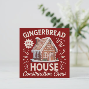 Cartes Pour Fêtes Annuelles Équipe de construction de maison en pain d'épices