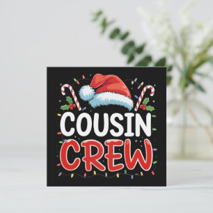Cartes Pour Fêtes Annuelles Équipe de cousin de Noël Chapeau de Père Noël