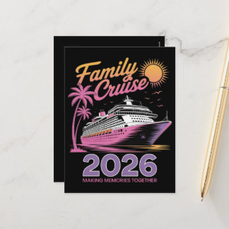 Cartes Pour Fêtes Annuelles Équipe de Croisière Familiale 2026 Voyage Correspo