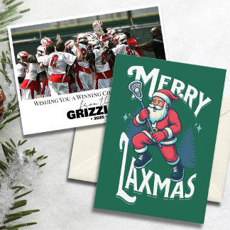 Cartes Pour Fêtes Annuelles Équipe de crosse Funny Green Merry Laxmas Noël