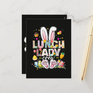 Cartes Pour Fêtes Annuelles Équipe de dame de déjeuner Funny Bunny