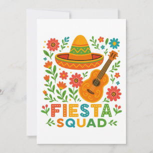 Cartes Pour Fêtes Annuelles Équipe de Fiesta - Vibes de fête colorées
