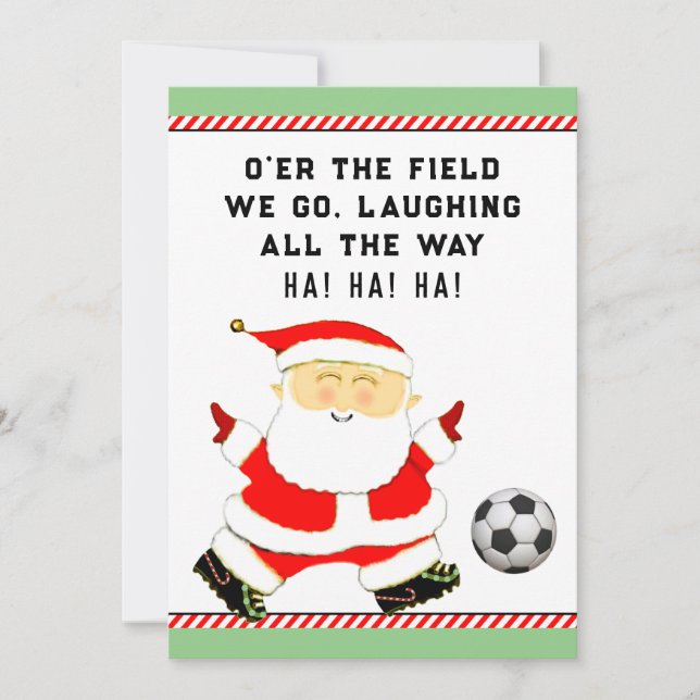 Cartes Pour Fêtes Annuelles Équipe de football Noël (Devant)