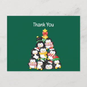 Cartes Pour Fêtes Annuelles Équipe de manchots mignons de Noël
