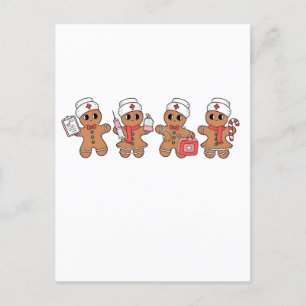 Cartes Pour Fêtes Annuelles Équipe de Noël Santa Gingerbread Infirmière Squad