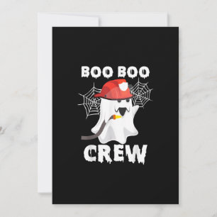Cartes Pour Fêtes Annuelles Équipe de pompier Boo Boo Halloween Fantôme Pompie