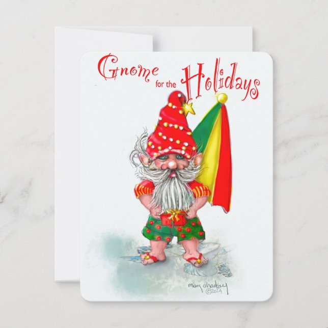 Cartes Pour Fêtes Annuelles Équipe de secours aux ouragans - Gnome for the Hol (Devant)