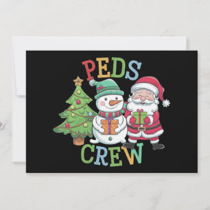 Cartes Pour Fêtes Annuelles Équipe rétro pédiatrique Noël Infirmière en pédiat
