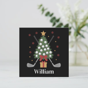 Cartes Pour Fêtes Annuelles Équipement de golf personnalisé avec nom Noël