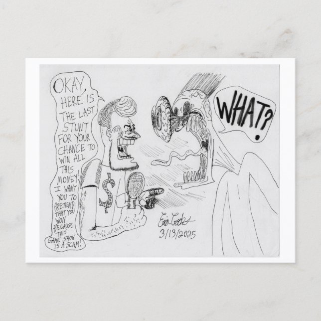 Cartes Pour Fêtes Annuelles Erica Crooks Comics : Game Show scam (Devant)