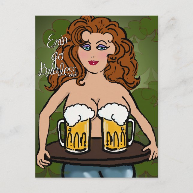 Cartes Pour Fêtes Annuelles Erin Go Braless | Drôle de St. Patrick's Day (Devant)
