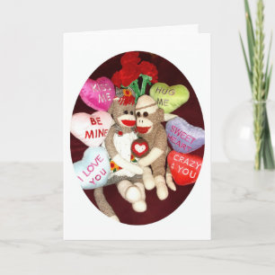 Cartes Pour Fêtes Annuelles Ernie the Sock Monkey Love Valentine's Day Card
