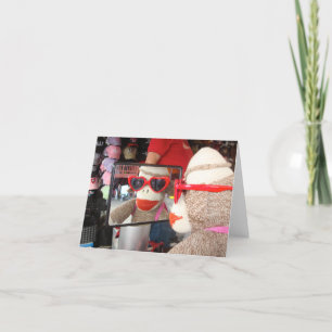 Cartes Pour Fêtes Annuelles Ernie the Sock Monkey Sunglasses Note Card